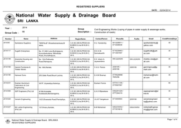 SRI LANKA National Water Supply & Drainage Board