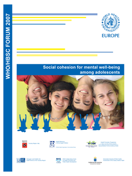 Social Cohesion for Mental Well-Being Among Adolescents ISBN 978 92 890 4288 8