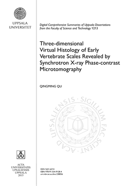 Three-Dimensional Virtual Histology of Early Vertebrate Scales Revealed by Synchrotron X-Ray Phase-Contrast Microtomography