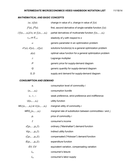 IMVH Notation List