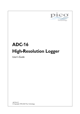 ADC-16 High-Resolution Logger User's Guide
