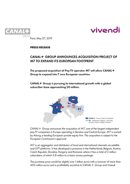 27.05.2019 Groupe CANAL+ Press Release