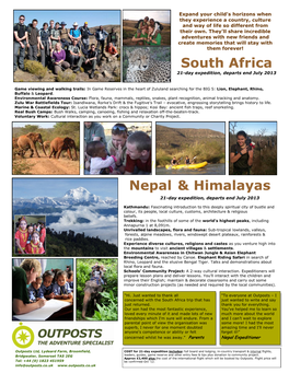 South Africa Nepal & Himalayas