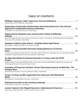 Table of Contents