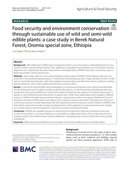 Food Security and Environment Conservation Through Sustainable