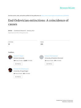 End Ordovician Extinctions: a Coincidence of Causes