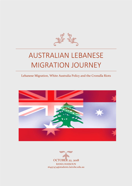 Australian Lebanese Migration Journey