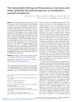 The Vulnerable Fishing Cat Prionailurus Viverrinus and Other Globally Threatened Species in Cambodia's Coastal Mangroves