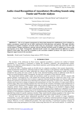 Audio-Visual Recognition of Auscultatory Breathing Sounds Using Fourier and Wavelet Analyses