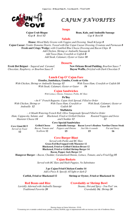 Dinner Menu December 2017