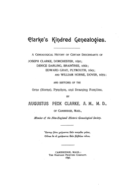 Augustus Peck Clarke, . A. M., M. D