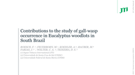 Contributions to the Study of Gall-Wasp Occurrence in Eucalyptus Woodlots in South Brazil