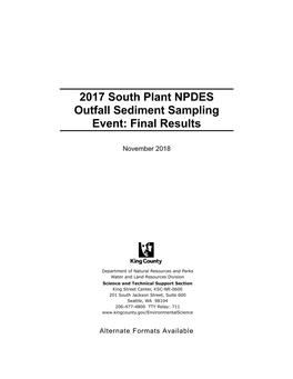 2017 South Plant NPDES Outfall Sediment Sampling Event: Final Results