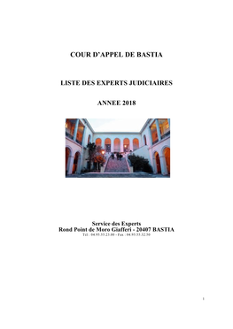 Liste Des Experts De La CA De Bastia