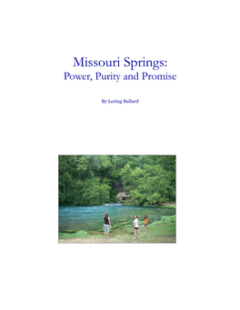 Missouri Springs: Power, Purity and Promise