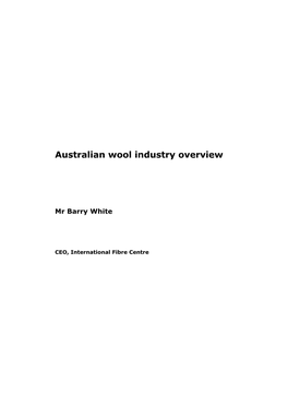 Australian Wool Industry Overview