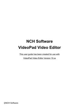 NCH Software Videopad Video Editor