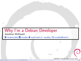 Why I'm a Debian Developer