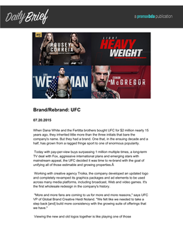 Brand/Rebrand: UFC