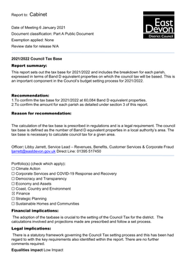 Council Tax Base 2021/2022 PDF 341 KB