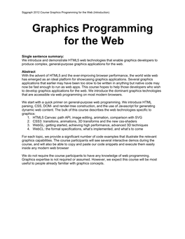 Webcl Course Notes