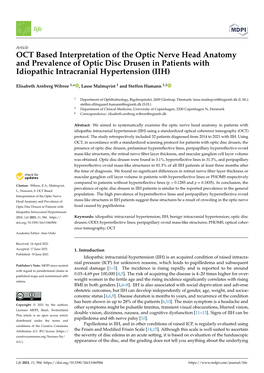 OCT Based Interpretation of the Optic Nerve Head Anatomy and Prevalence of Optic Disc Drusen in Patients with Idiopathic Intracranial Hypertension (IIH)