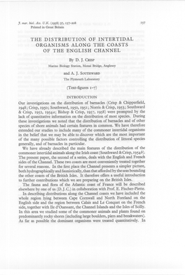 The Distribution of Intertidal Organisms Along the Coasts of the English Channel