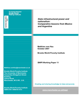 State Infrastructural Power and Nationalism: Comparative Lessons from Mexico and Argentina