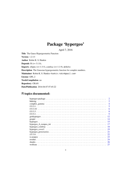 Package 'Hypergeo'