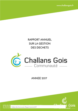 Rapport Annuel Sur La Gestion Des Dechets Annee 2017