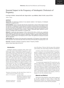 Seasonal Impact in the Frequency of Intrahepatic Layout 1