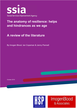 The Anatomy of Resilience: Helps and Hindrances As We Age