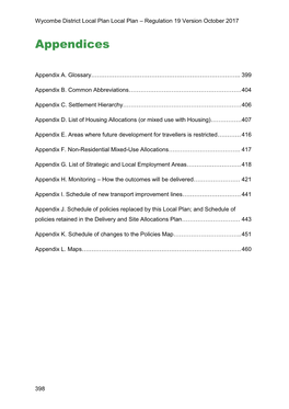 Publication Local Plan Appendices