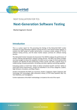 Next-Generation Software Testing Services in the Overall Market Segment