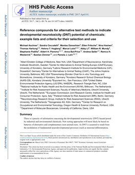 Reference Compounds for Alternative Test Methods to Indicate