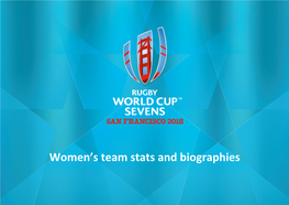 Women's Team Stats and Biographies