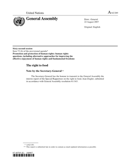 General Assembly Distr.: General 22 August 2007