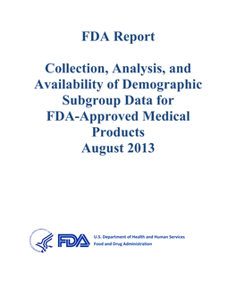FDA Report: Collection, Analysis, and Availability of Demographic