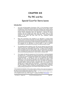 CHAPTER SIX the TRC and the Special Court for Sierra Leone