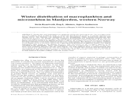 Winter Distribution of Macroplankton and Micronekton in Masfjorden, Western Norway