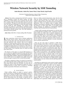 Wireless Network Security by SSH Tunneling