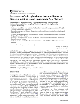 Occurrence of Microplastics on Beach Sediment at Libong, a Pristine Island in Andaman Sea, Thailand