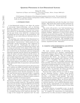 Arxiv:Cond-Mat/0106256V1 [Cond-Mat.Mes-Hall] 13 Jun 2001 Ag Flweege H Iesae Aetesame the Have Eigenstates the for Energies Low Directions