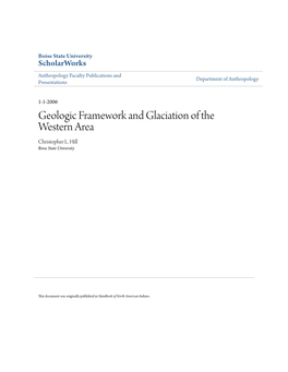 Geologic Framework and Glaciation of the Western Area Christopher L