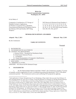 Federal Communications Commission FCC 11-67 Before the Federal