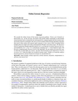 Online Isotonic Regression