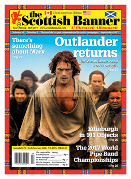 September May May 2013 2013 2017 There’S Something Outlander About Mary » Pg 27 Returns the Scottish Banner Speaks to Diana Gabaldon » Pg 14