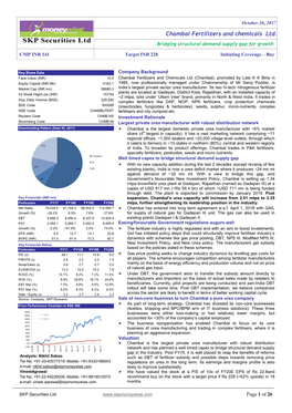 Chambal Fertilizers and Chemicals Ltd