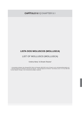 Lista Dos Moluscos (Mollusca) List of Molluscs