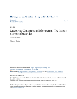 The Islamic Constitutions Index, 38 Hastings Int'l & Comp